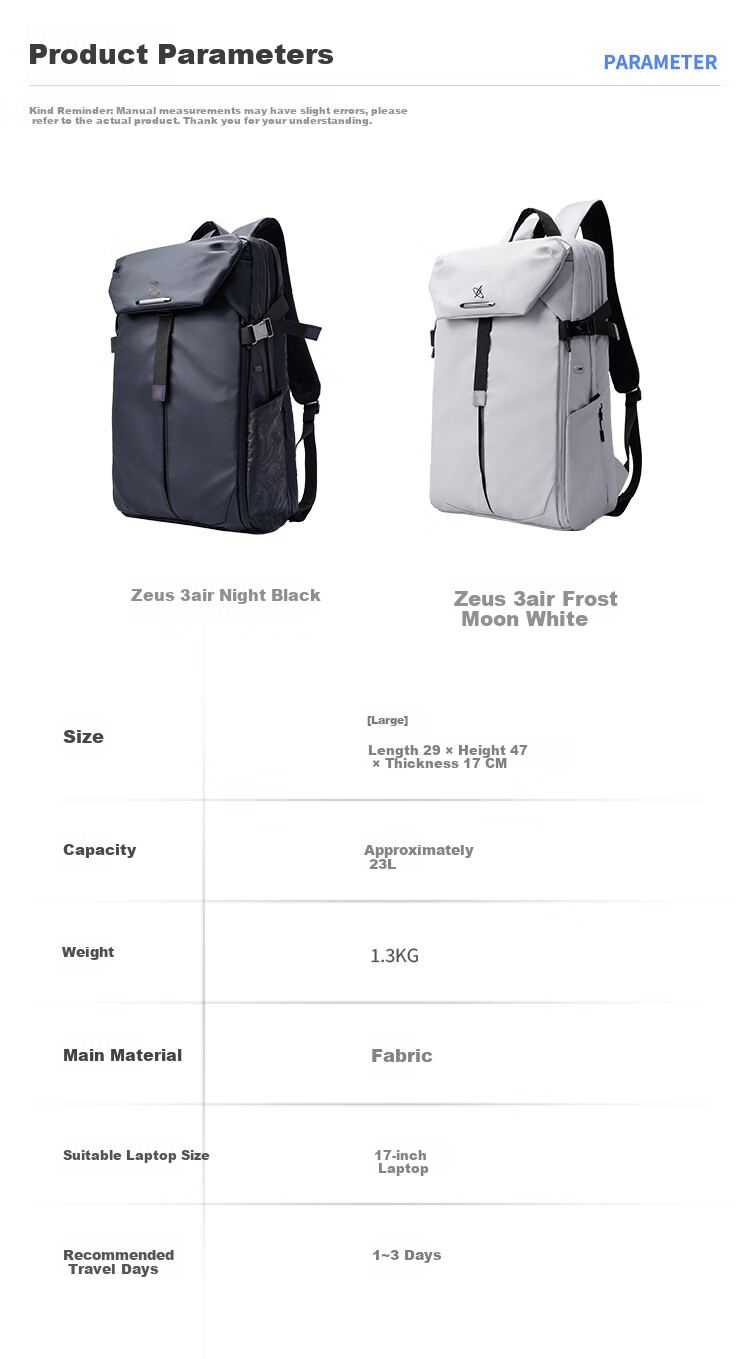 GYXX Zeus 3 Air Men's Large Capacity Laptop Backpack Sports Casual Travel College Student School Bag 22