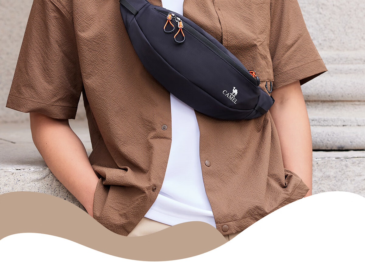 CAMEL Outdoor Multifunctional Sports Waist Bag Large Capacity Fitness Crossbody Chest Bag for Men and Women Running Phone Pouch 5034 2