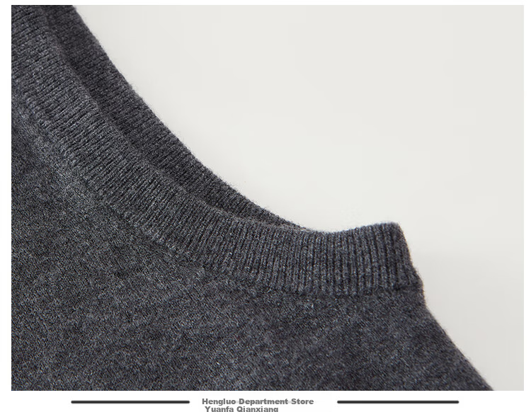 Hengyuanxiang Men's Wool Vest Lightweight Wool Sweater V-Neck Knit Waistcoat Black S(165) 7