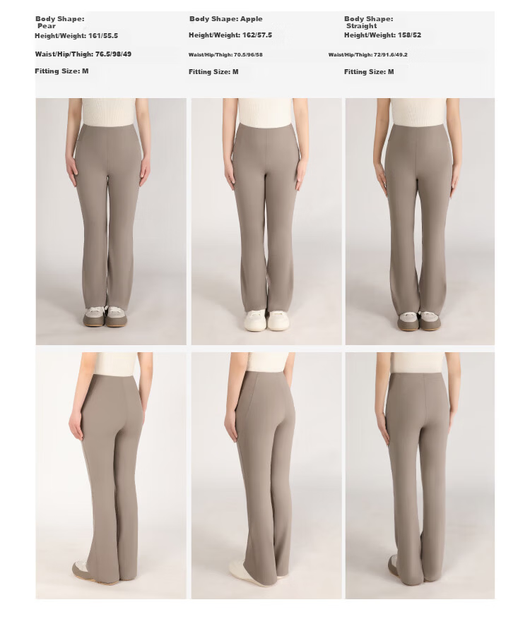 Beneunder High Elasticity Flared Casual Pants for Women Slim Breathable Flared Trousers Elastic Shaping Versatile EL110 17