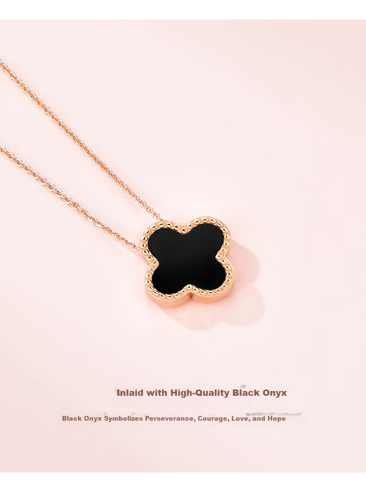 Aideyueding Luxury Diamond Double-Sided Four-Leaf Clover Necklace for Women, High-End Birthday Gift for Girlfriend Or Wife, Anniversary Present 6