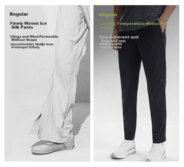 JD Jingzao New Quick-Dry Pants Spring Summer Men's Sports Pants Outdoor Ice Silk Sun Protection Running Fitness Casual Pants Carbon Gray S 7