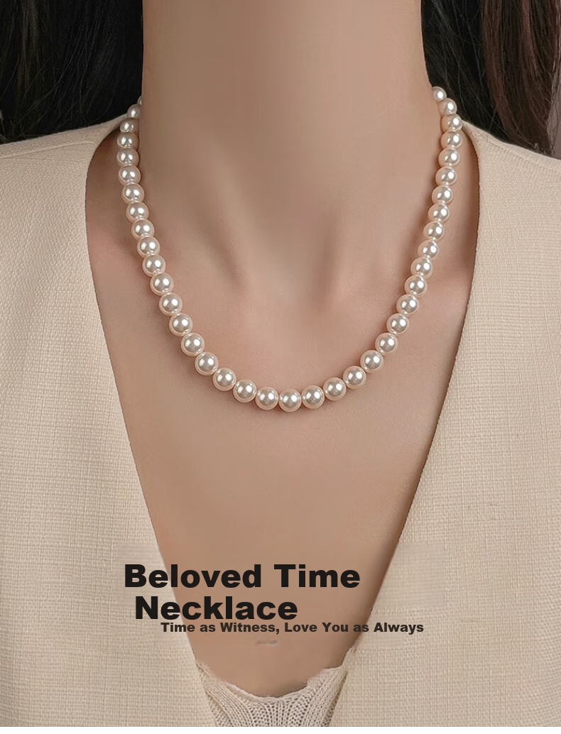 Chow Tai Fook Women's Necklace Strong Luster Round Shi Family Pearl Clavicle Chain Birthday Gift for Mom Mother's Day Present 1