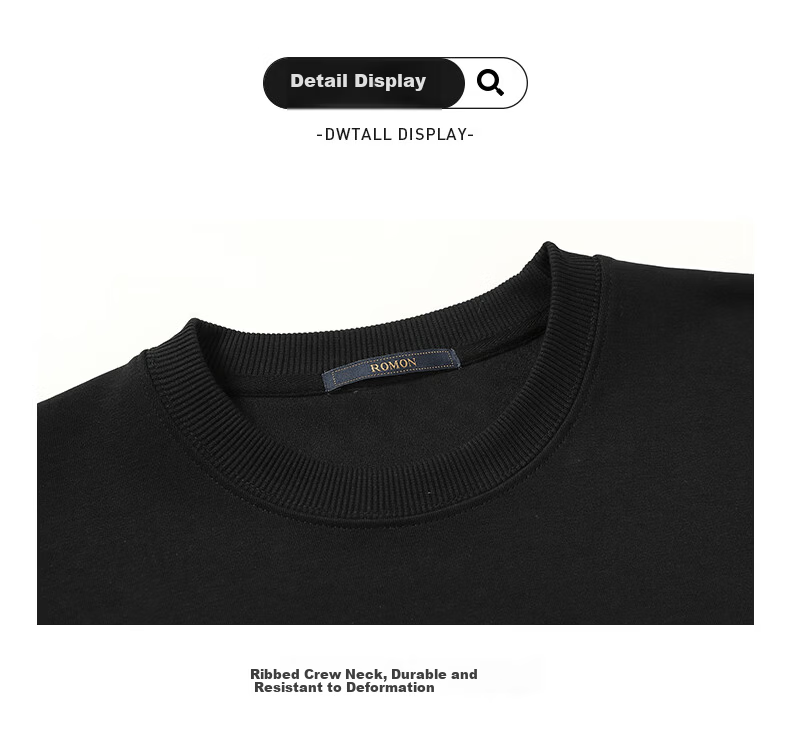 ROMON Men's Sweatshirt, Long-Sleeve Round Neck, Spring And Autumn Season, Zodiac Year Red Base Layer, Casual Wear, Pullover Loose T-Shirt Top 22