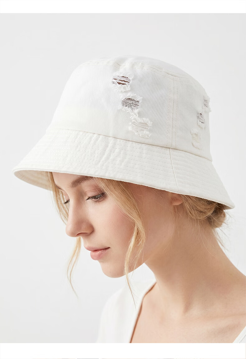 MMOPTOP Japanese Style Distressed Fisherman Hat Women Vintage Washed Cotton Bucket Hat Casual Versatile Face-Slimming Sun Hat Men 2
