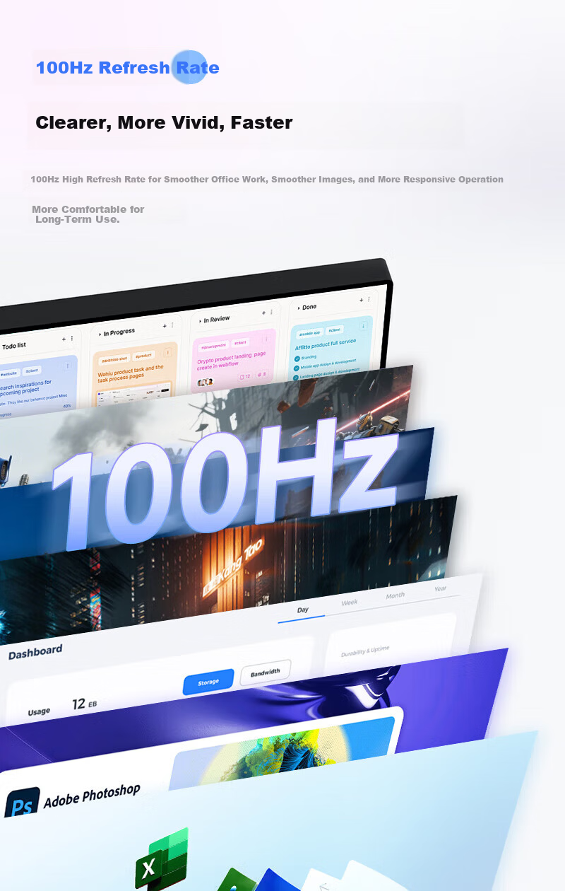 AOC Q24E11 23.8-inch 2K HD IPS Monitor for Laptop External Entertainment Office Design Computer Display 6