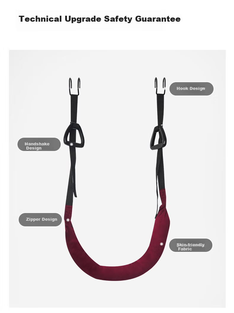 NAILEKESI N Lumbar Traction Belt for Pull-Up Bar, Home Use Waist Traction Device, Back Support Belt, Fitness Assistance and Protection Gear 3