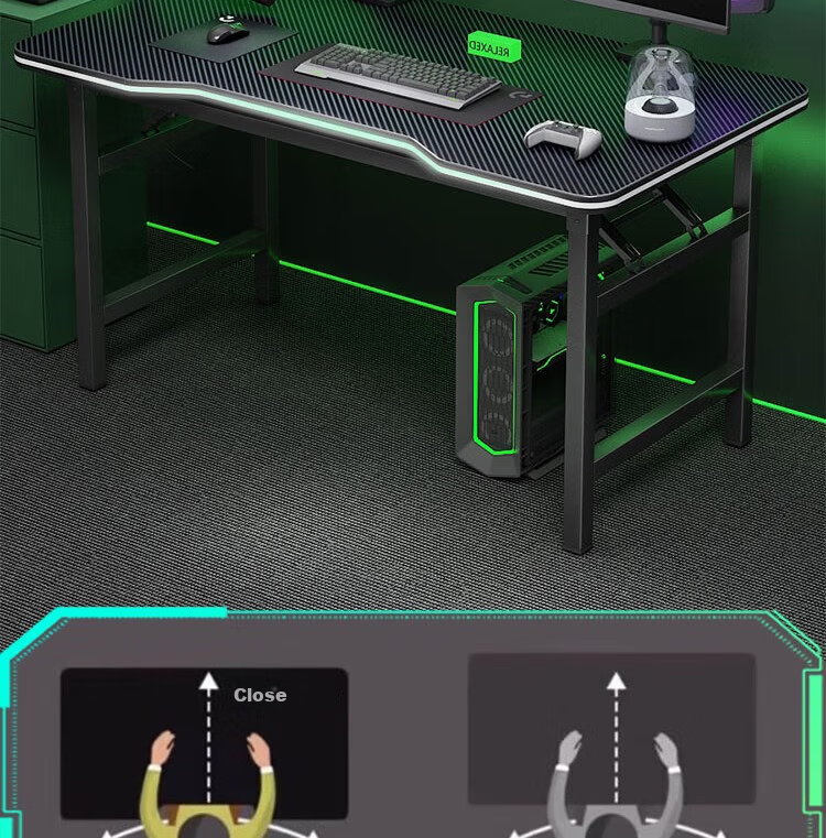 Anerya No-Installation Computer Desk Desktop Home Gaming Office Writing Desk Bedside 80x40cm 4