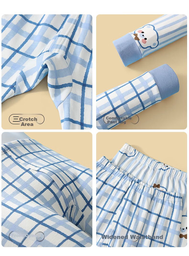 Langsha Children's Autumn and Winter Thermal Sleep Pants Cotton Leggings for Boys and Girls Students 5