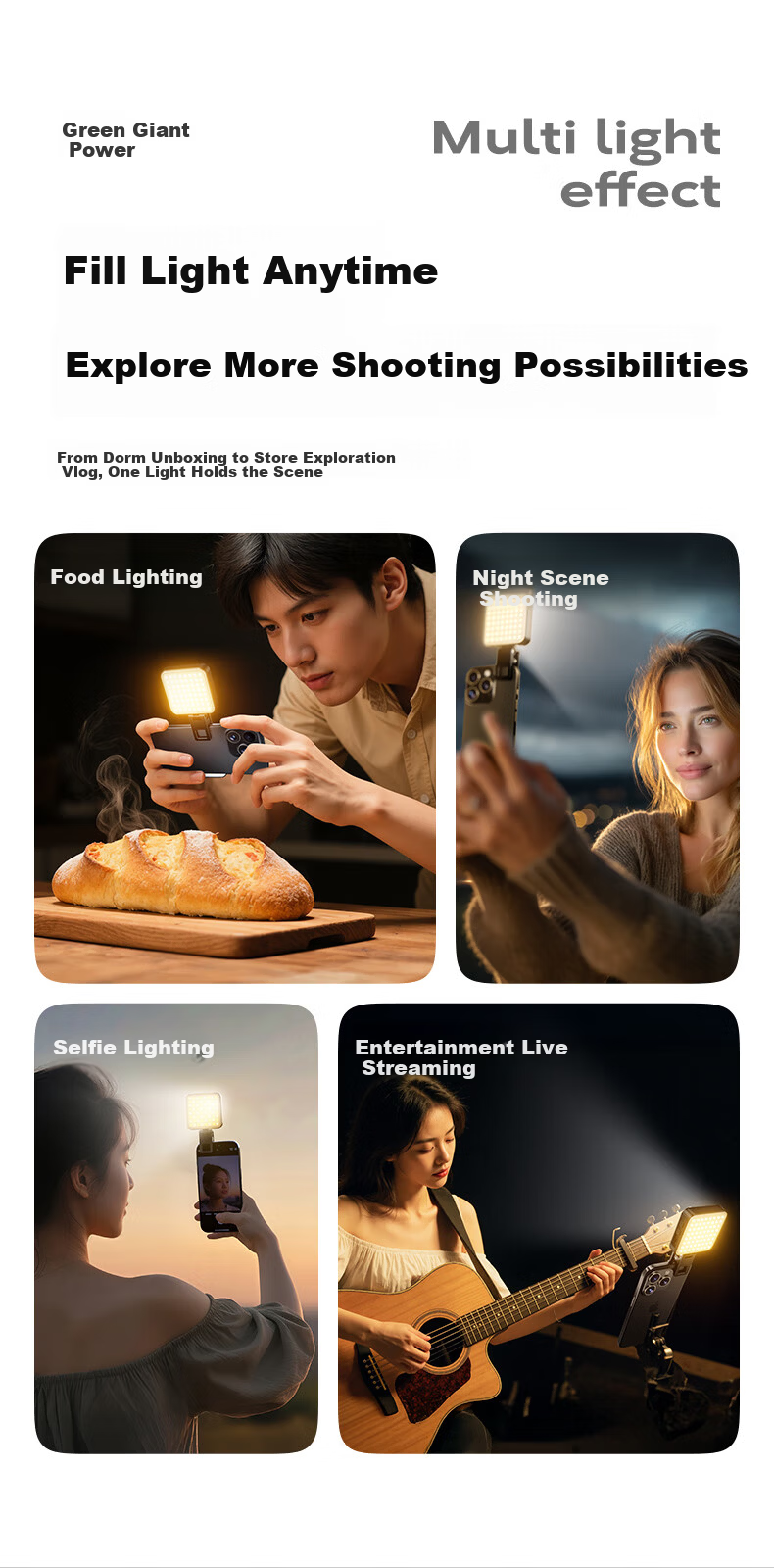 Llano Portable LED Pocket Bi-Color Fill Light Live Streaming Photography Light for Mirrorless Cameras and Smartphones Indoor Portrait Constant Light Built-in 2000mAh Battery Long-lasting 14