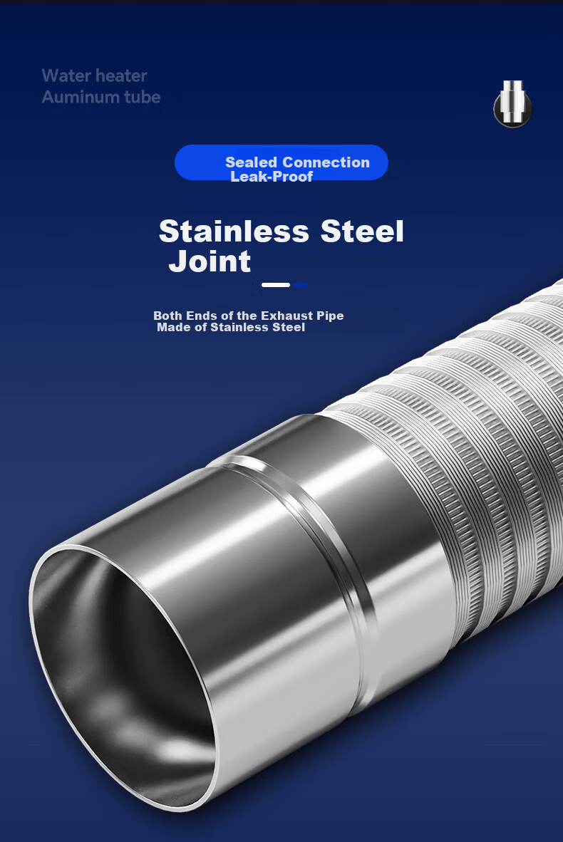 Beishi Stainless Steel Smoke Pipe Forced Exhaust Gas Water Heater Extension Pipe Chimney Pipe Accessories Diameter 60mm Length 30cm Straight Pipe 8
