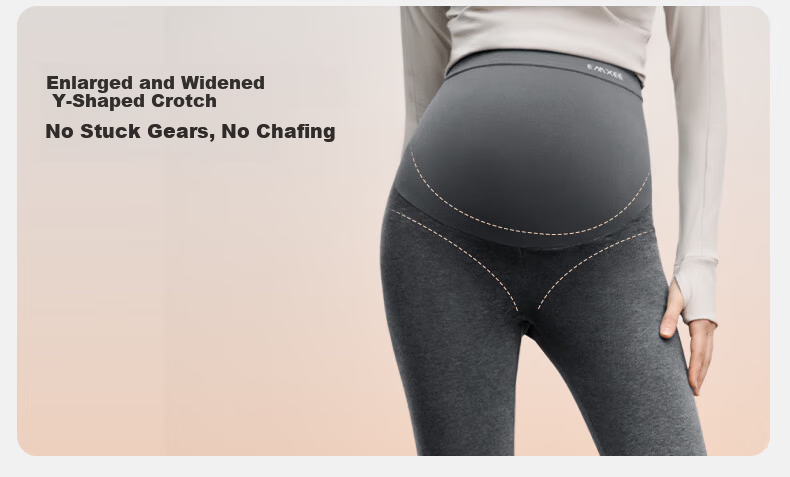 EMXEE Maternity Thick Leggings, Autumn New Style Pregnancy Yoga Pants, Maternity Tummy Support Pants, Butt-Lifting Pants, Maternity Wear, Black 12