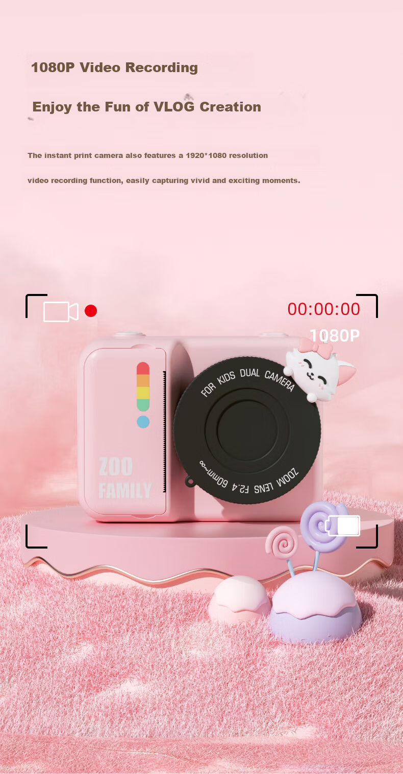 Carlbaby Instant Print Kids Camera for Children Ages 7-14 Toy Birthday Gift for Boys and Girls 5