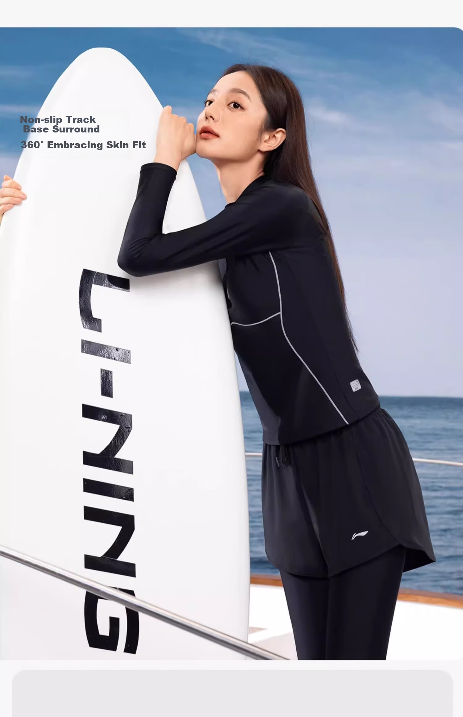 Li-Ning Snorkeling Jellyfish Suit Surfing Gear UV Protection Two-Piece Women's Long Sleeve Long Pants Quick-Dry Plus Size Swimsuit 15