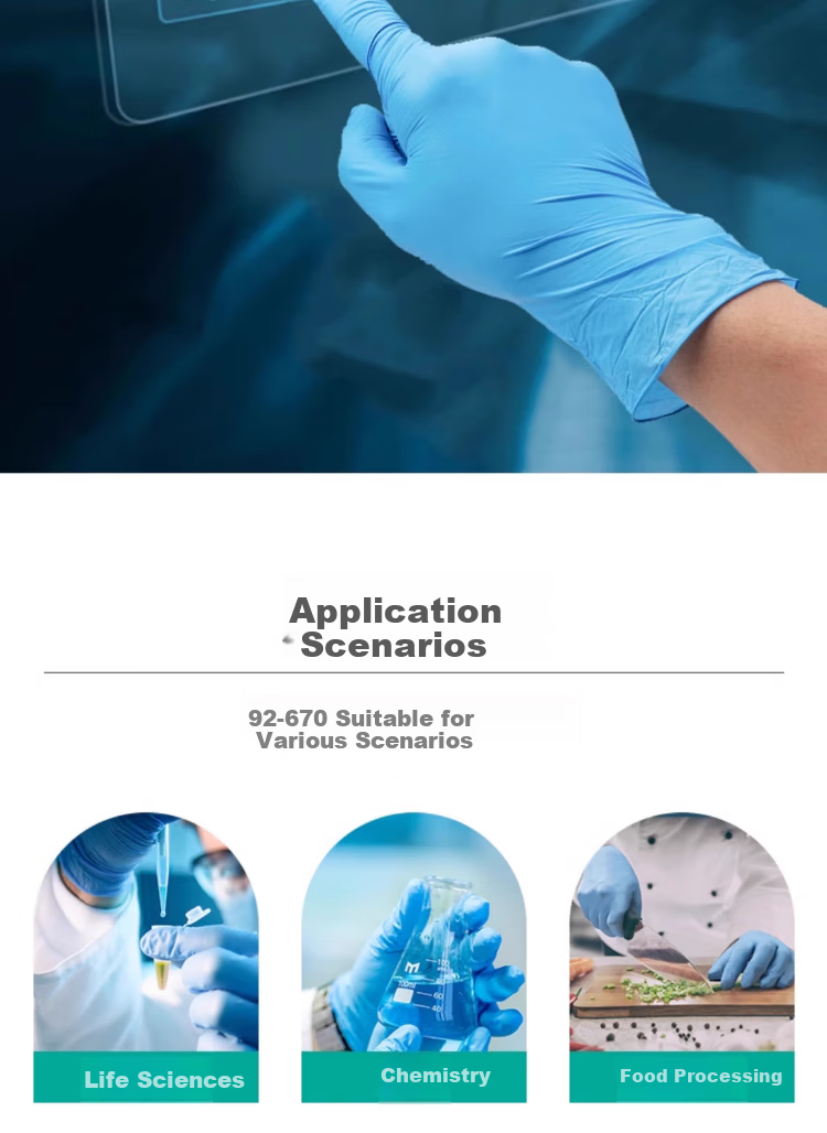 Ansell Disposable Powder-Free Nitrile Gloves Thickened Wear-Resistant Food Grade Household Laboratory Inspection Protective Gloves 92-670 (100 pcs/box) M 15