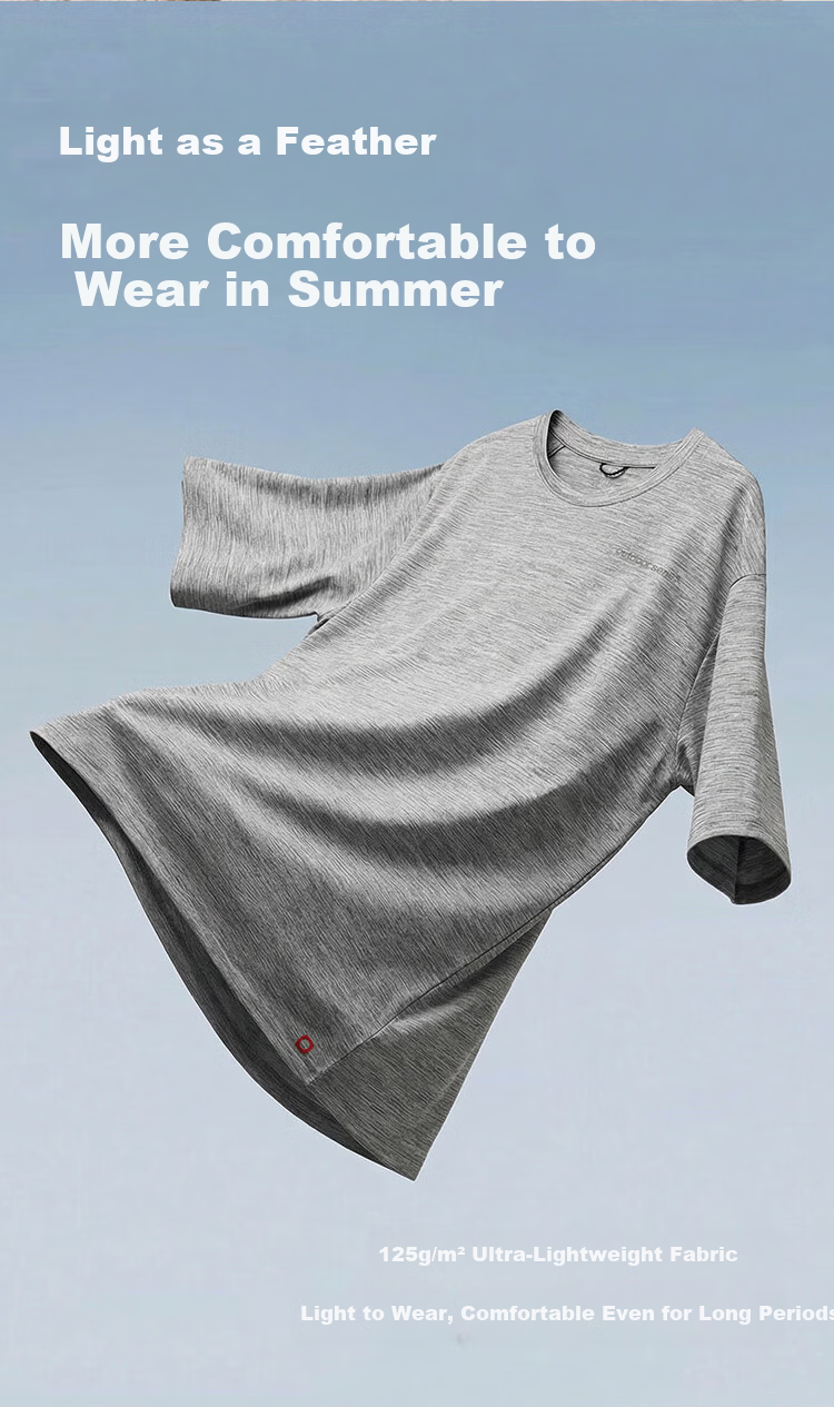JD Jingzao D1 Quick-Dry Long Sleeve T-Shirt Men's 2026 Summer New Round Neck Women's T-Shirt Layered Cloud Gray S 8