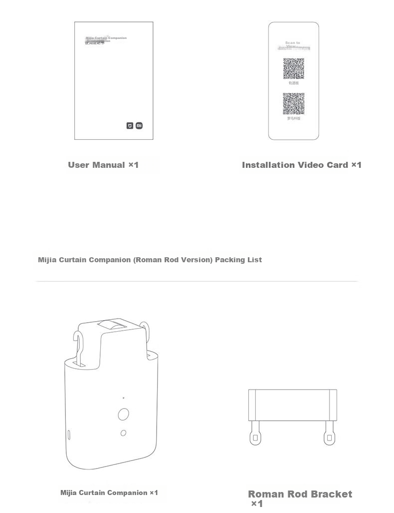 Mijia Xiaomi Mijia Curtain Companion (Roman Rod Version) Smart Electric Automatic Curtain Ready to Use 25