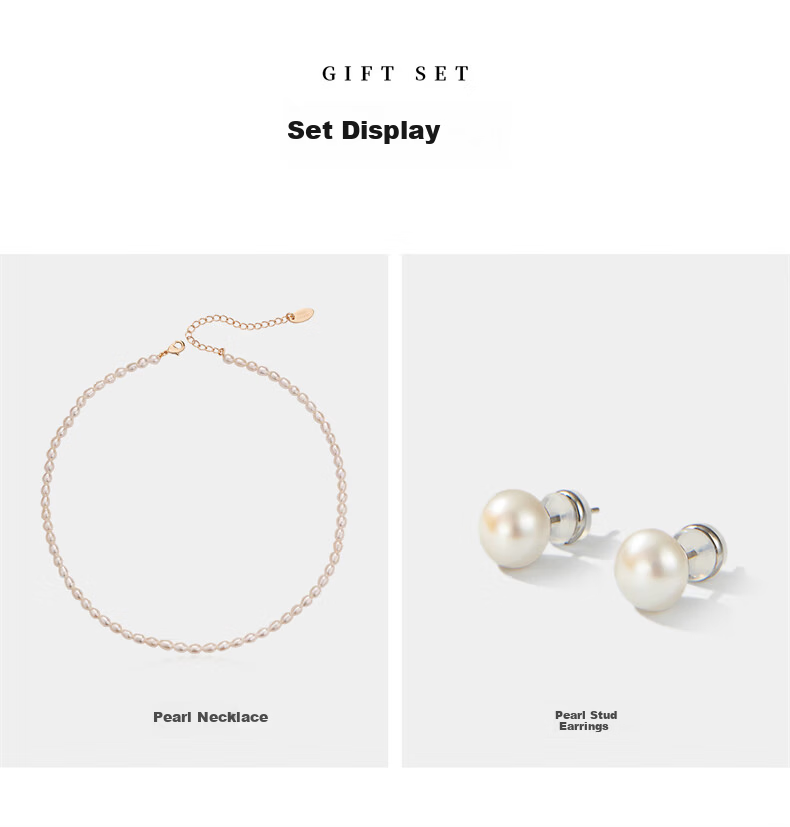 Amber Lollipop Pearl Necklace and Beaded Earrings Set for Women Birthday Mother's Day Gift Practical Present for Mom and Wife 3