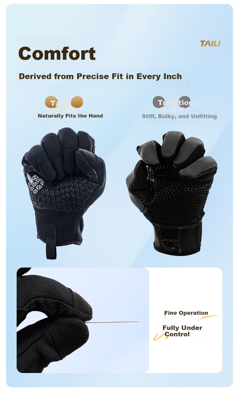 Taili Cut-Resistant Gloves Outdoor Mountaineering Hiking Tactical Cycling Motorcycling Beachcombing Sports Fitness Gardening Work Safety Protection Unisex Gloves Size S Black 3.0 9