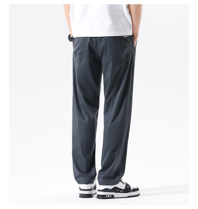 Fingercroxx IT American Vintage Casual Men's Summer Lightweight Lyocell Simple Loose Pants Modern Gray 29 14