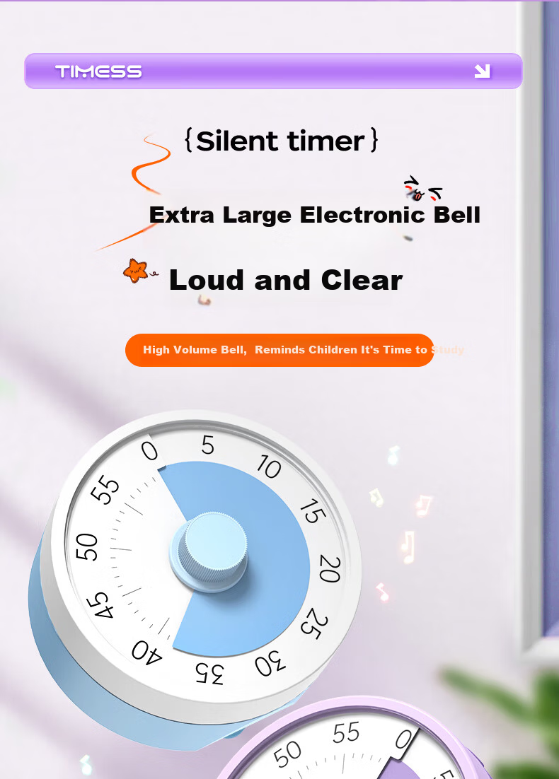 Timess Disney Collaboration Visual Timer, Back-To Student Time Management Tool, Kitchen Cooking Electronic Timer, Live Streaming Timer Gift 13