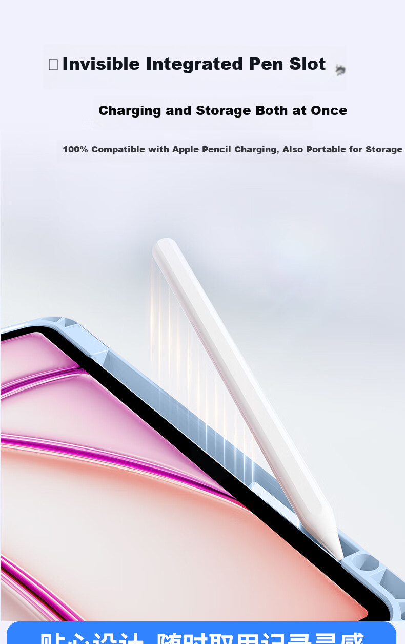 JPLAYER Apple iPad Mini 7/6 Case 8.3 Inch 2024/21 Model A17Pro Tablet Protective Cover Rotatable Book Style Horizontal and Vertical Stand Acrylic Transparent with Pen Slot Pink 2