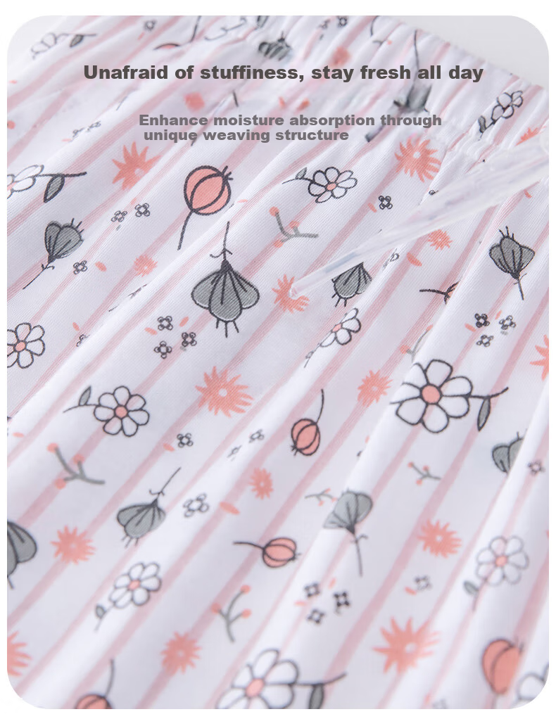 Yiershuang 100% Cotton Women's Home Shorts Five-Point Premium Xinjiang Combed Cotton Sleepwear Pants 2