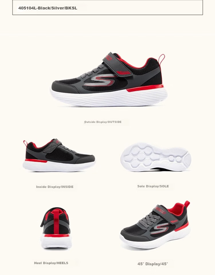 Skechers Kids Boys Running Shoes Lightweight Shock Absorption Velcro 405104L 24