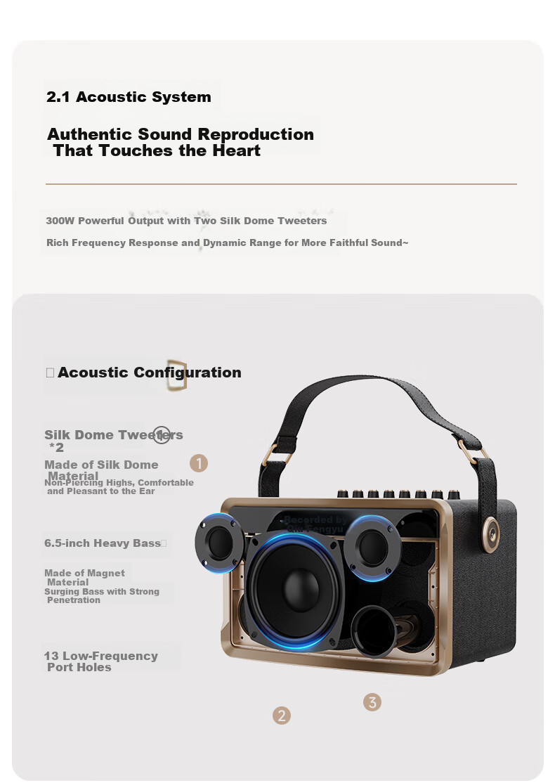 HiVi Portable Smart Bluetooth Speaker Outdoor High-Quality Sound Mobile Square Dance KTV Microphone Karaoke All-in-One Electro-Acoustic Guitar Folk Instrument Speaker MQ6 7