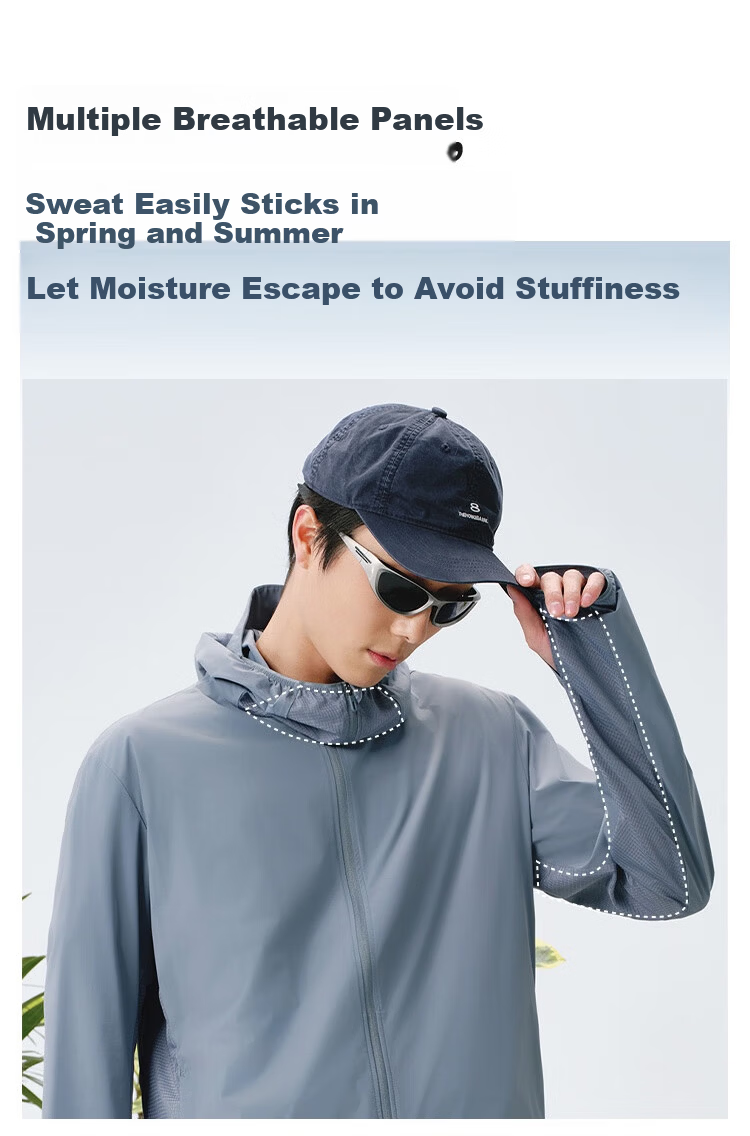 JD Jingzao Spring Summer 500 Ultra-Light Ice Silk Max Outdoor Breathable Ultra-Light Original Yarn Men's Sun Protection Jacket Green Gray M 5