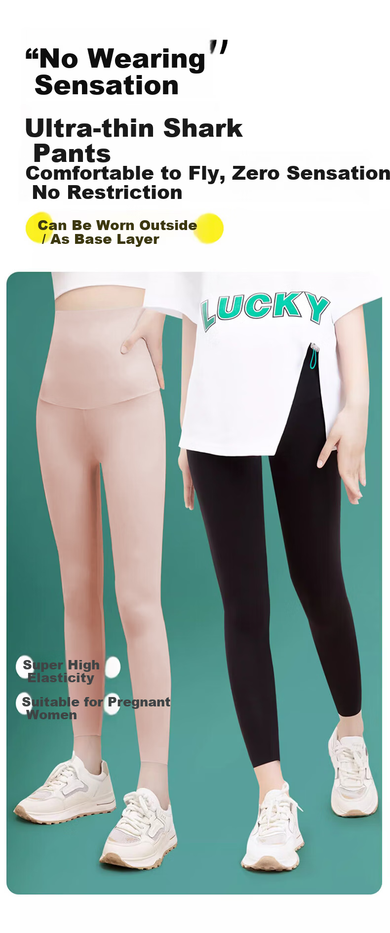 LangSha Women's Shark Skin Ultra-Thin Cooling Ice Silk Spring Summer Plus Size Yoga Sports Leggings Nine-Point Tight Pants 1
