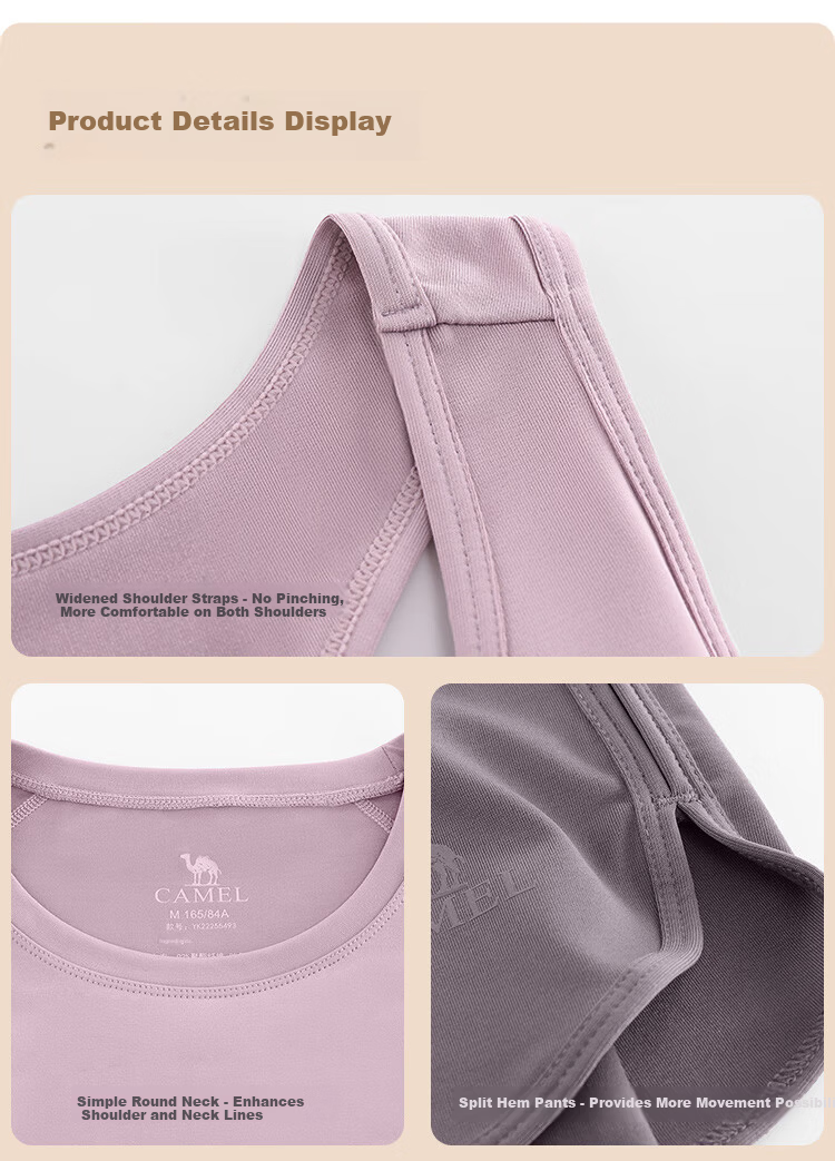 CAMEL Yoga Outfit for Women, Morning Run Outdoor Sportswear, Slim-Fit Breathable Fitness Wear, Five-Piece Set YK22255493B 31
