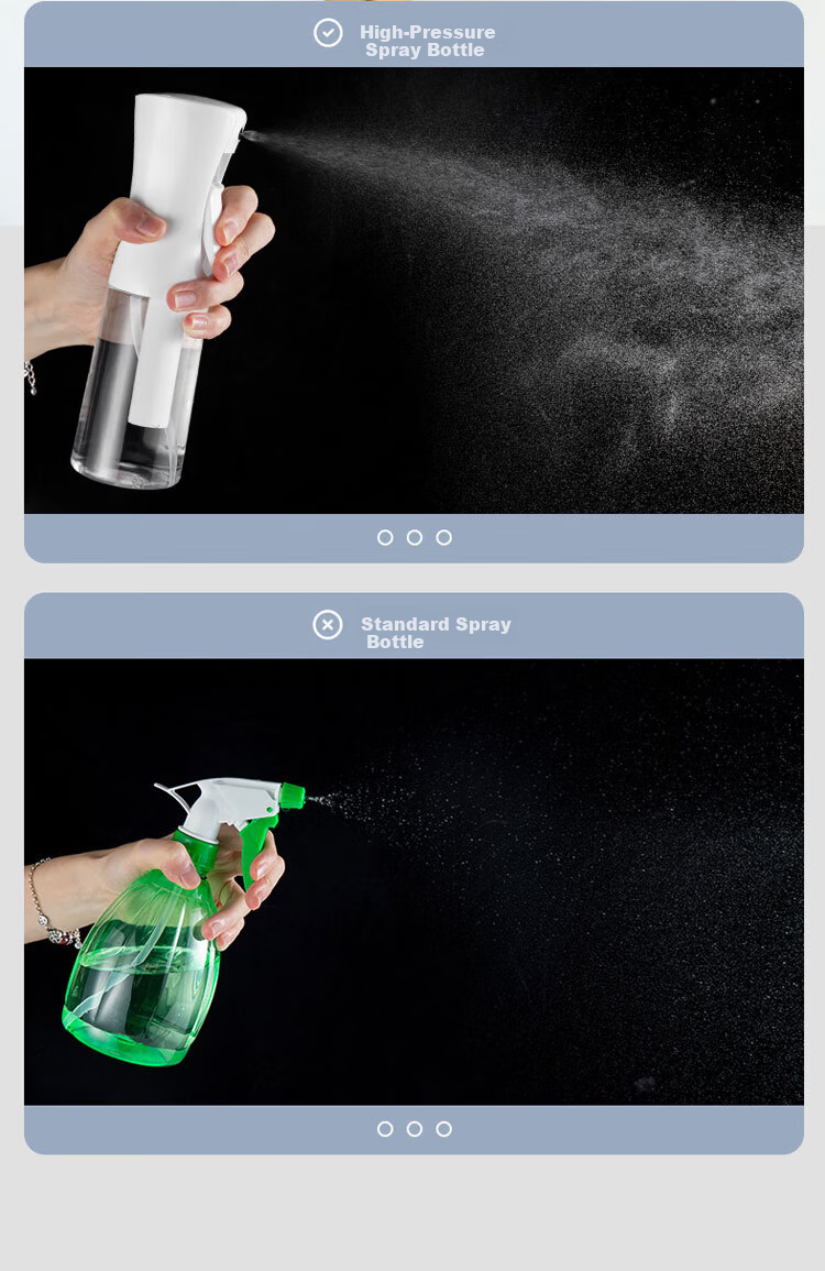 LiQing High Pressure Spray Bottle 300ml Large Capacity Ultra Fine Mist Refillable Bottle Cosmetic Hydrating Empty Alcohol Spray Bottle 4