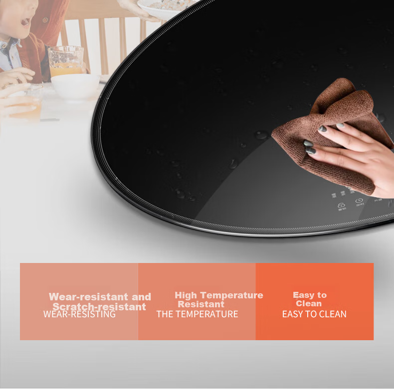 Fudelai Heated Food Warming Board with Induction Cooker Hot Pot Automatic Rotating Household Food Warmer Multifunctional Electric Dining Table Turntable Round Black 120cm 13
