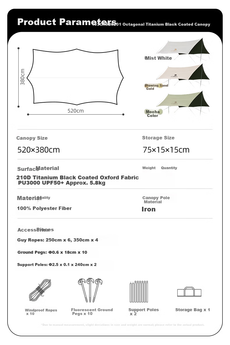 CAMEL Outdoor Titanium Black Gel Canopy Tent Camping Sun Protection Rain Shelter Equipment 133CA6B014 31