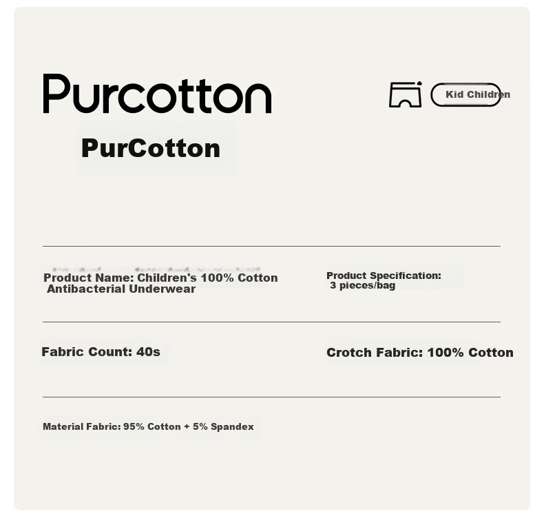 PurCotton Children's Underwear for Boys And Girls, 5A Antibacterial, Cloud Flying + Winter Blue + Line Drawing Flying 24