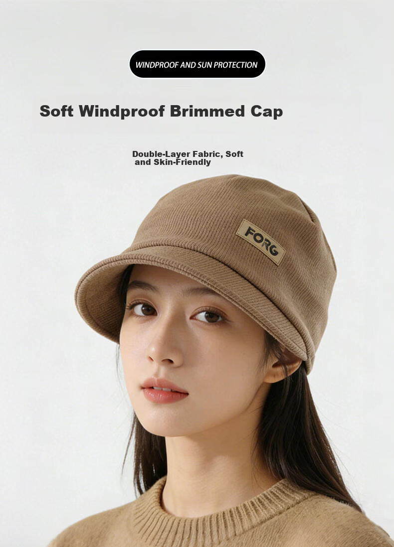 Yuzhaolin Women's Four-Season Windproof Warm Duckbill Headwrap Beanie Hat Beige 1