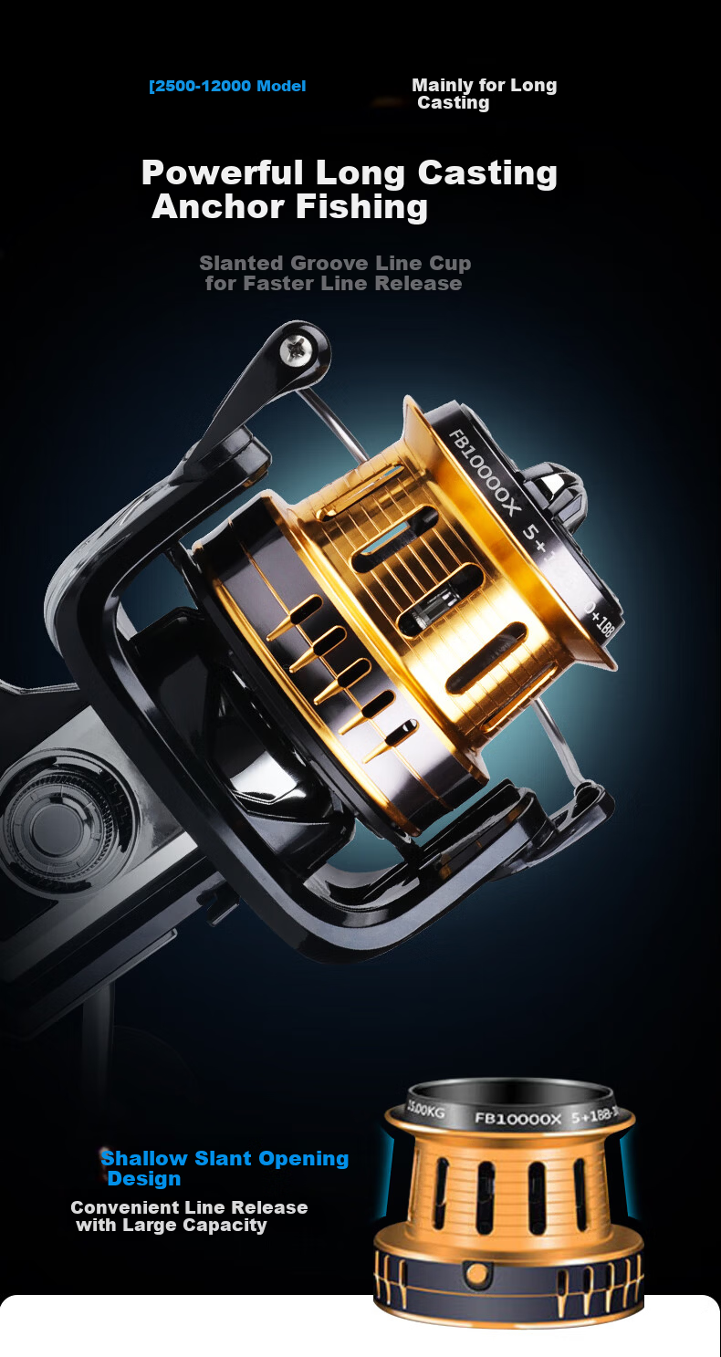 HISTAR All-Metal Spinning Reel Seamless Saltwater Resistant Fishing Reel Model 8000 [Saltwater Resistant] [All-Metal] 4