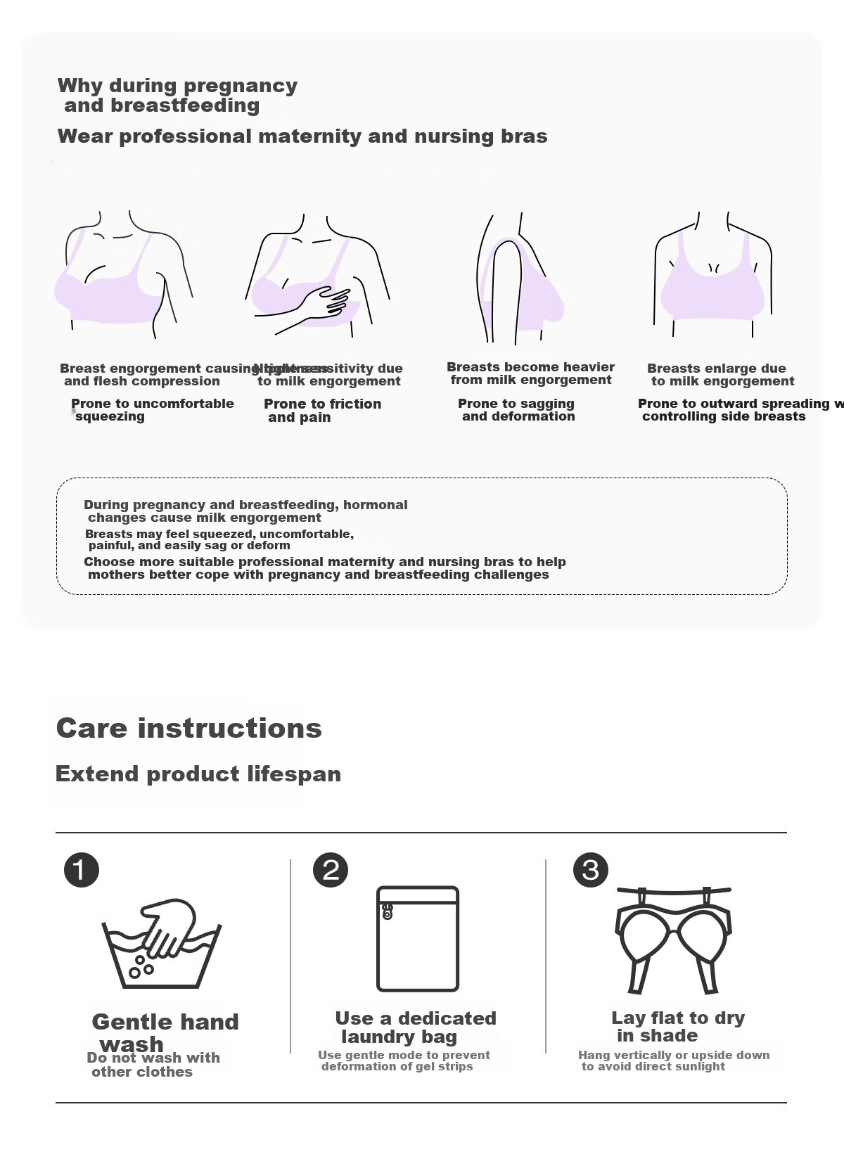 JOYNCLEON Maternity Nursing Bra Pregnancy Postpartum Breastfeeding Support Lift Anti-Sagging Skin L Jwx192128 11