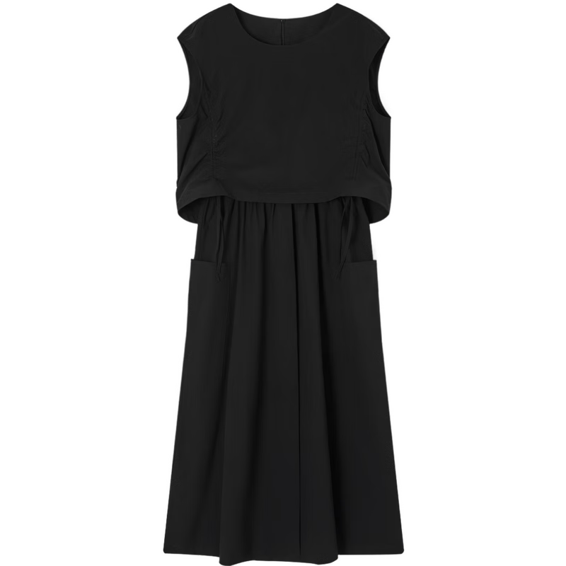 Demana Quick-Dry Sun Protection Series Summer Lightweight Outdoor Two-Piece Style Drawstring Sleeveless Loose Slim Casual Women's Dress