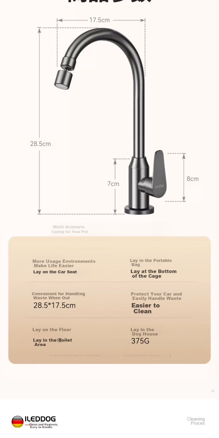 ILeddog [Germany] Kitchen Faucet Single Cold Sink Basin Swivel Splash-Proof Tap CFLT-GY2D 12