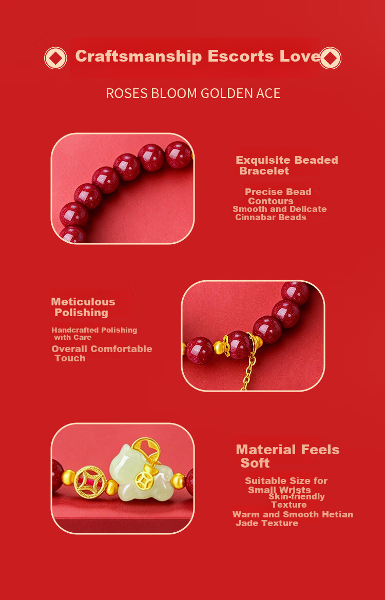 Jin Liufu Auspicious Red Sandalwood Beaded Bracelet for Women with Silver Little Horse, Hetian Jade Wealth Horse Bracelet, Zodiac Year Gift for Mother and Girlfriend 5