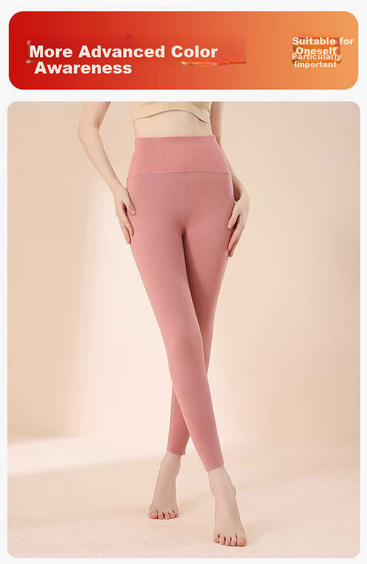 Caiyue High Waist Tummy Control Thermal Pants for Women, German Velvet Silk with Down Insulation, Waist Shaping Fleece-Lined Leggings for Autumn and Winter 10