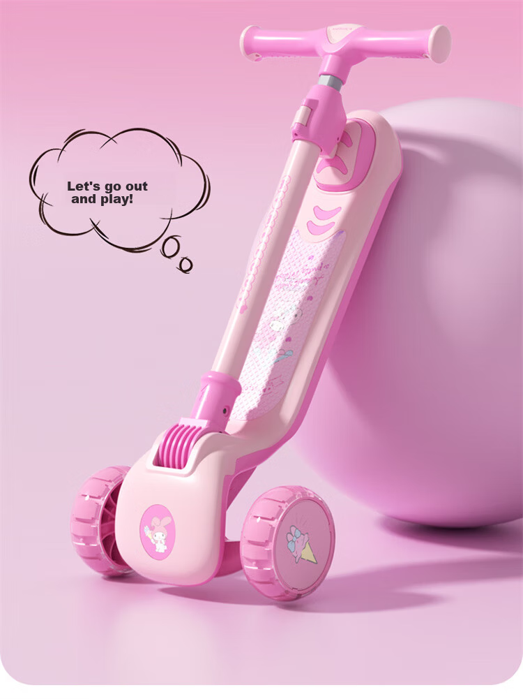 Mesuca Children's Scooter: Rideable, Pushable, And Sliding Two-In Multifunctional Walker with Flashing Lights, Foldable, And Adjustable Height 12