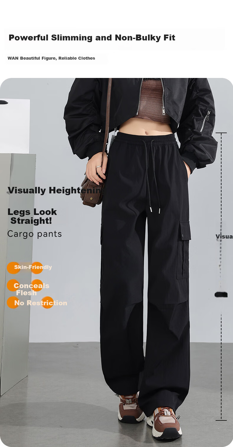 FitonTon Women's American Workwear Pants 2025 Autumn Winter New Sports Casual Wide-Leg Convertible Hiking Pants L 7
