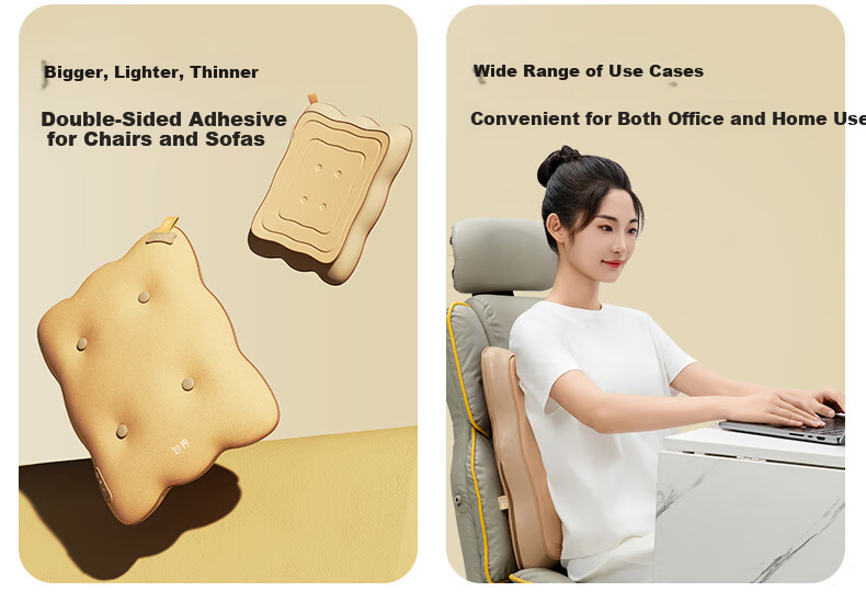 Miaojie MX08 Waist Massager Walking Style Back Massager Kneading Heat Office Lumbar Cushion Lumbar Support for Lumbar Muscle Strain Gift for Parents Mother's Day Birthday Men and Women Gold 6