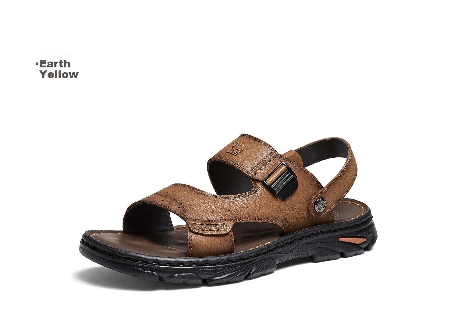 CAMEL Comfortable Soft Cowhide Breathable Dual-Wear Durable Business Casual Leather Sandals for Dad G15M211027 Brown Size 43 14