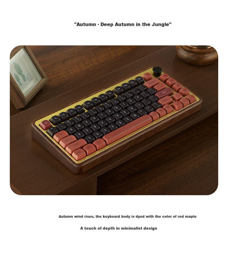AKKO MU01 Wooden Wireless Tri-Mode Mechanical Keyboard Custom Gasket Structure CNC Walnut Ink Wash Style Wired 68-Key Gaming Office Keyboard 3