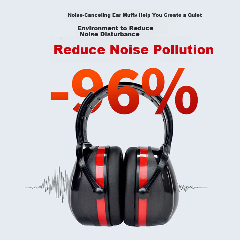 Gongqiyou Soundproof Ear Muffs 1 Pair Upgraded Adjustable Blue Noise Reduction for Sleep Study Shooting Industrial Grade