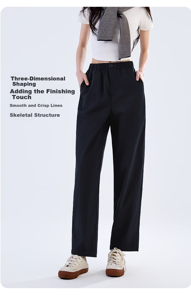LangSha Straight-Leg Harem Pants for Women, Summer 2026 Thin High-Waist Slimming Nine-Point Straight-Leg Carrot Cigarette Trousers 7